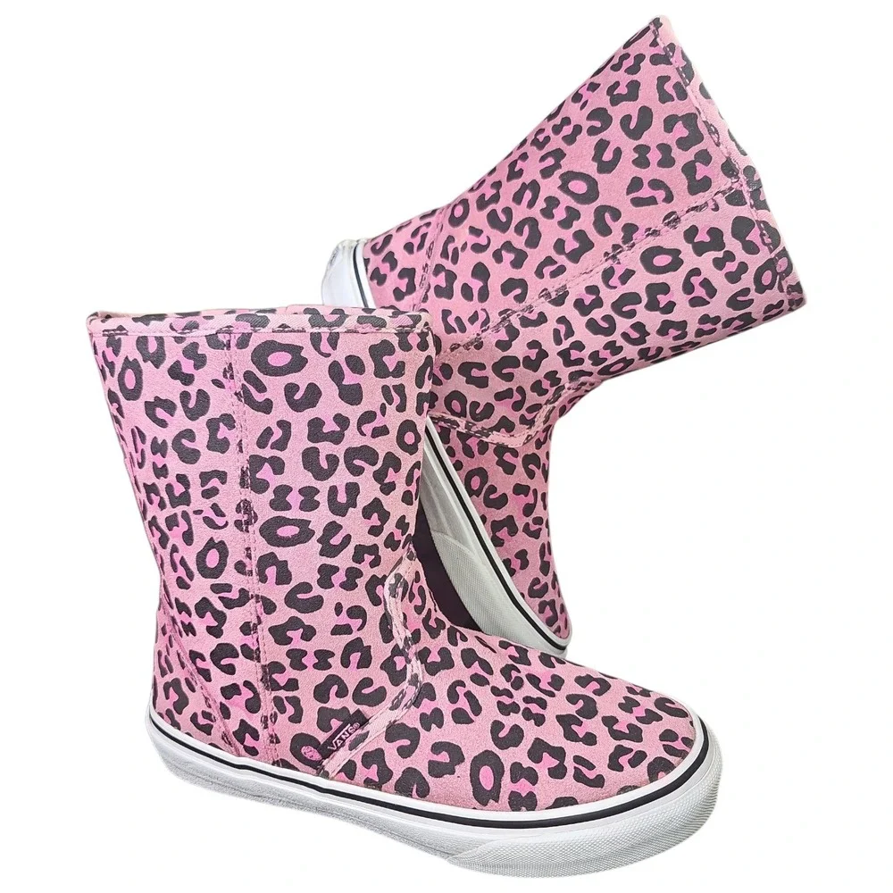 Vans‎ pink leopard slip on boots